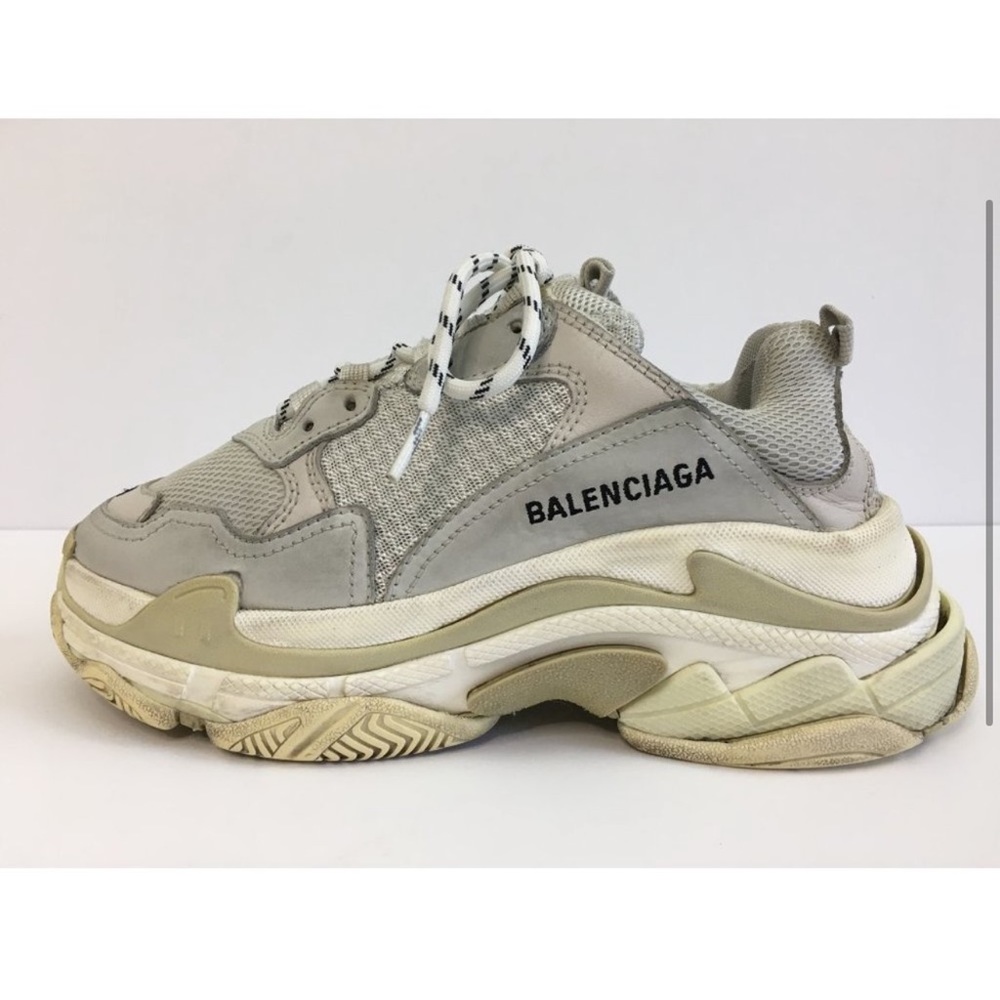 Authentic BALENCIAGA Triple S Size 38 Gray Sneakers